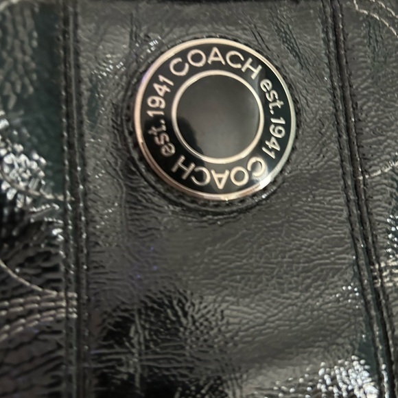 COACH Glossy Logo Satchel Handbag - Picture 11 of 12
